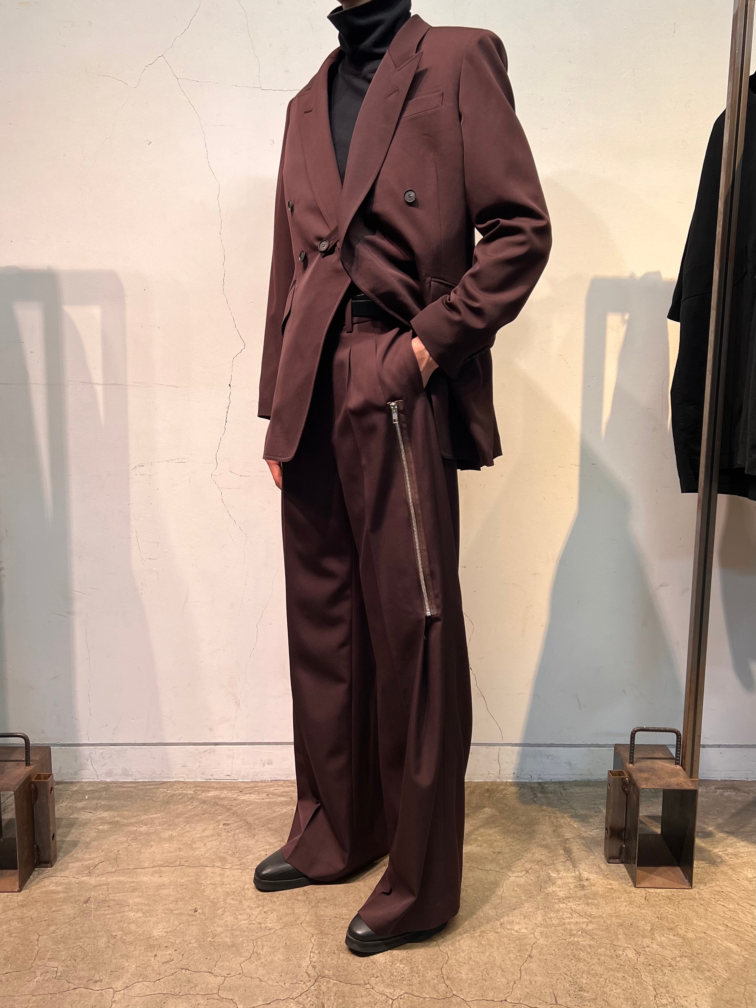 SCHEDAR ZIPPED TROUSERS in BROWN / HIBIKI NAKAMINAMI