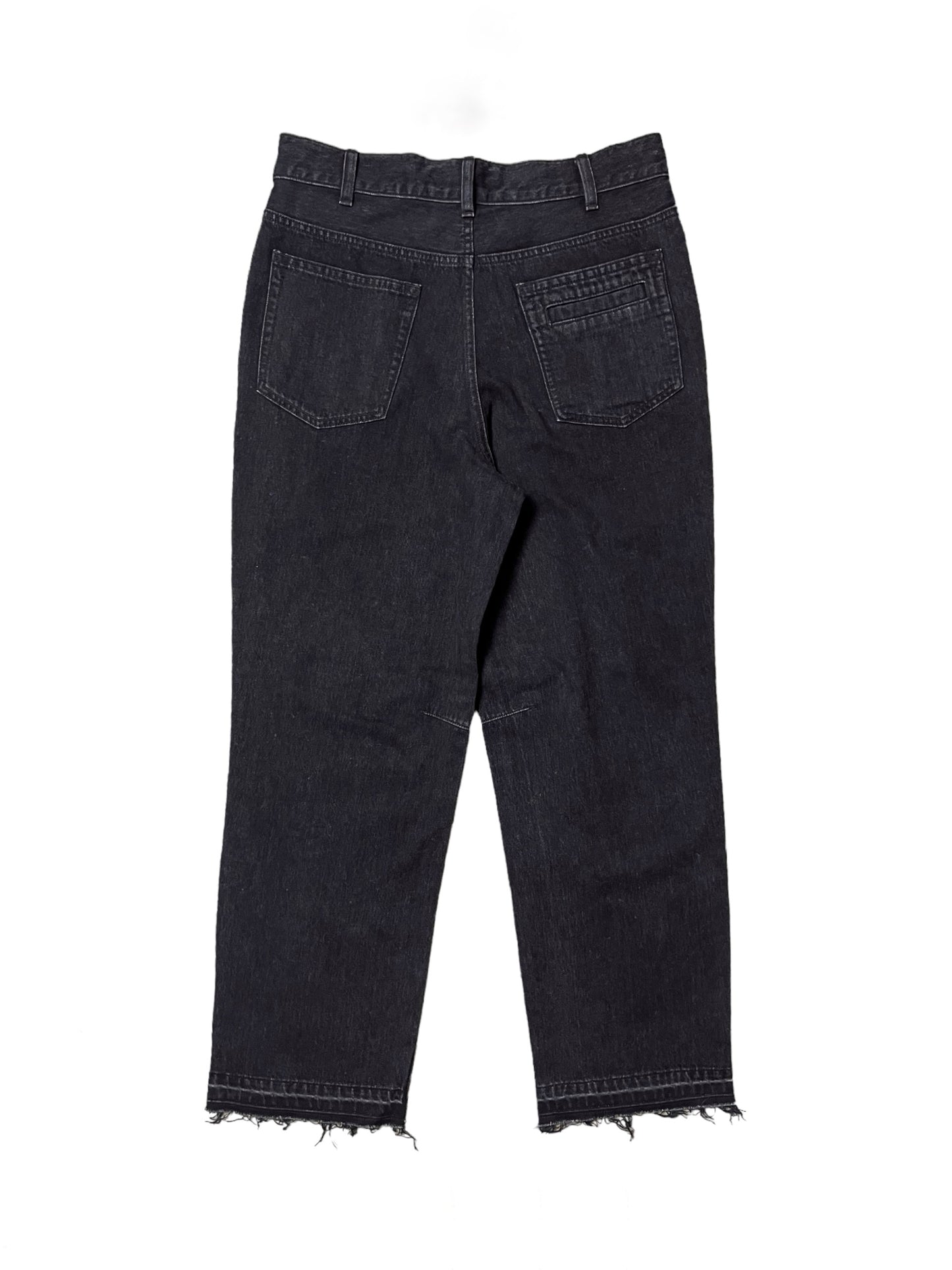 TAPERED DENIM TROUSERS in BLACK