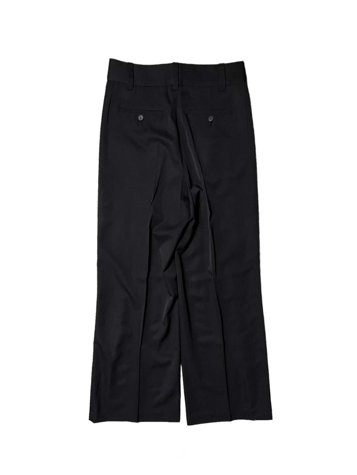 SCHEDAR / ZIPPED WOOL TROUSERS in BLACK