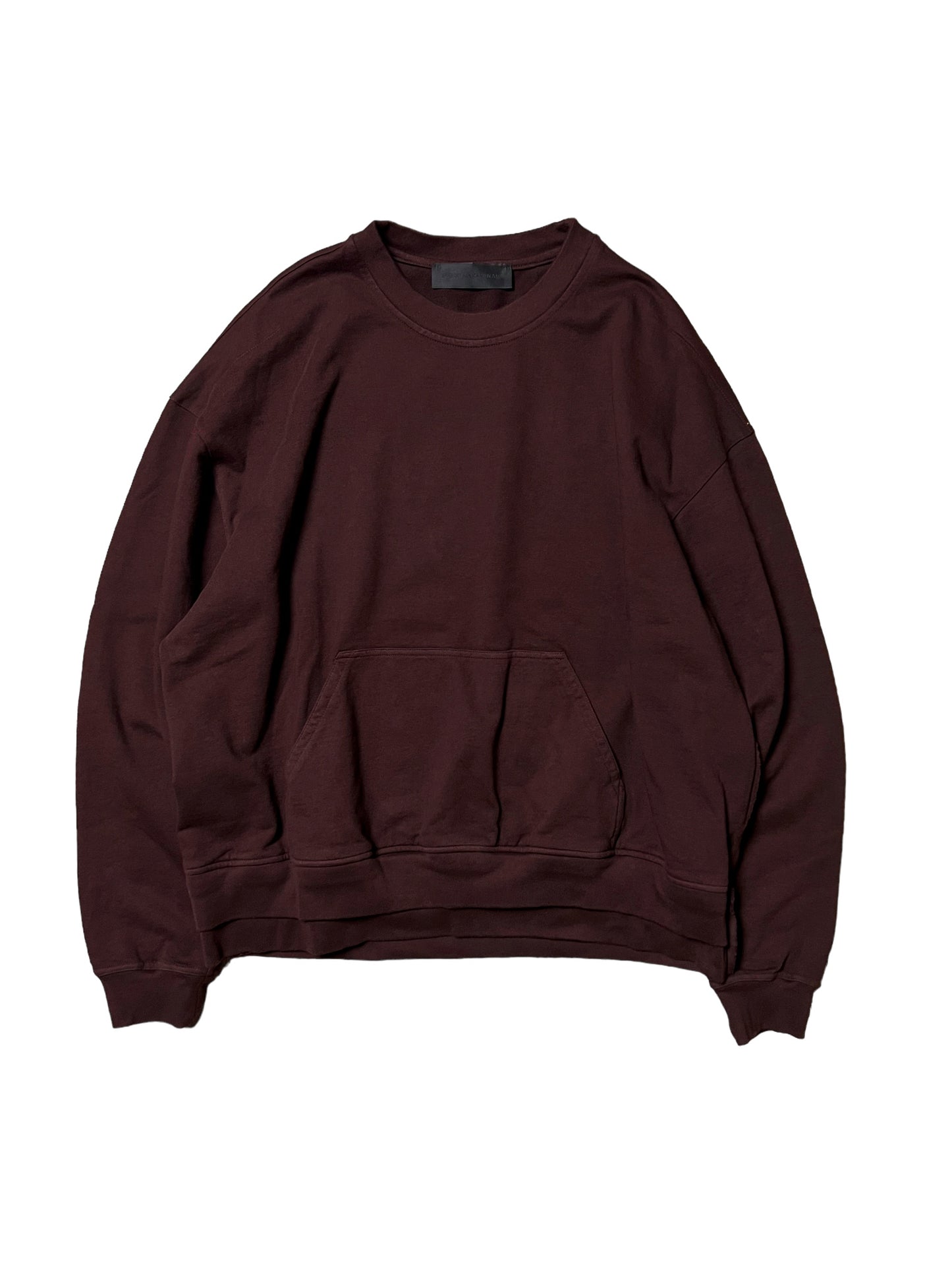 GARMENT DYED LOUNGE SWEATSHIRT in BORDEAUX BROWN