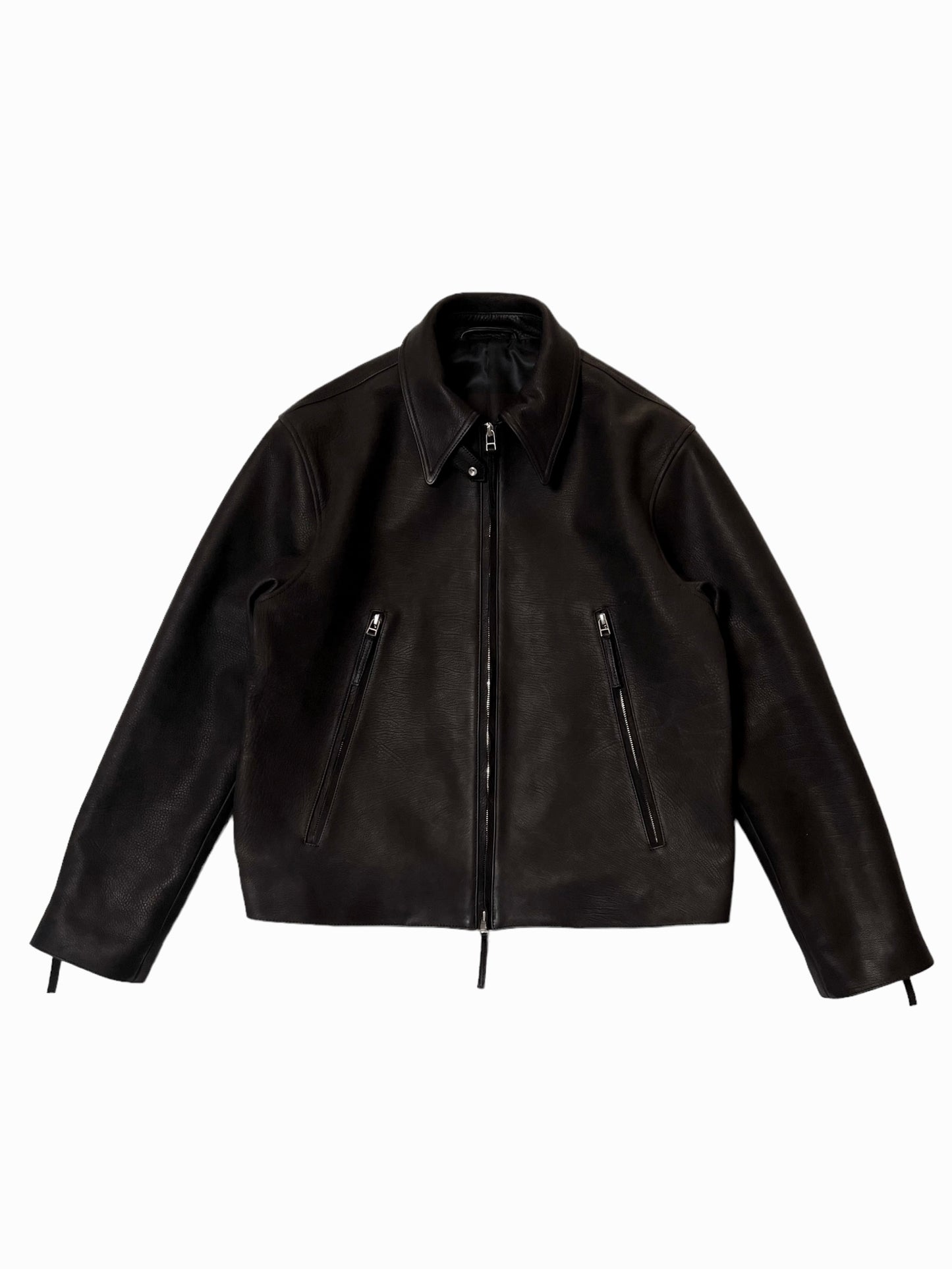 ALDO / GRAIN CALF LEATHER BLOUSON in BLACK