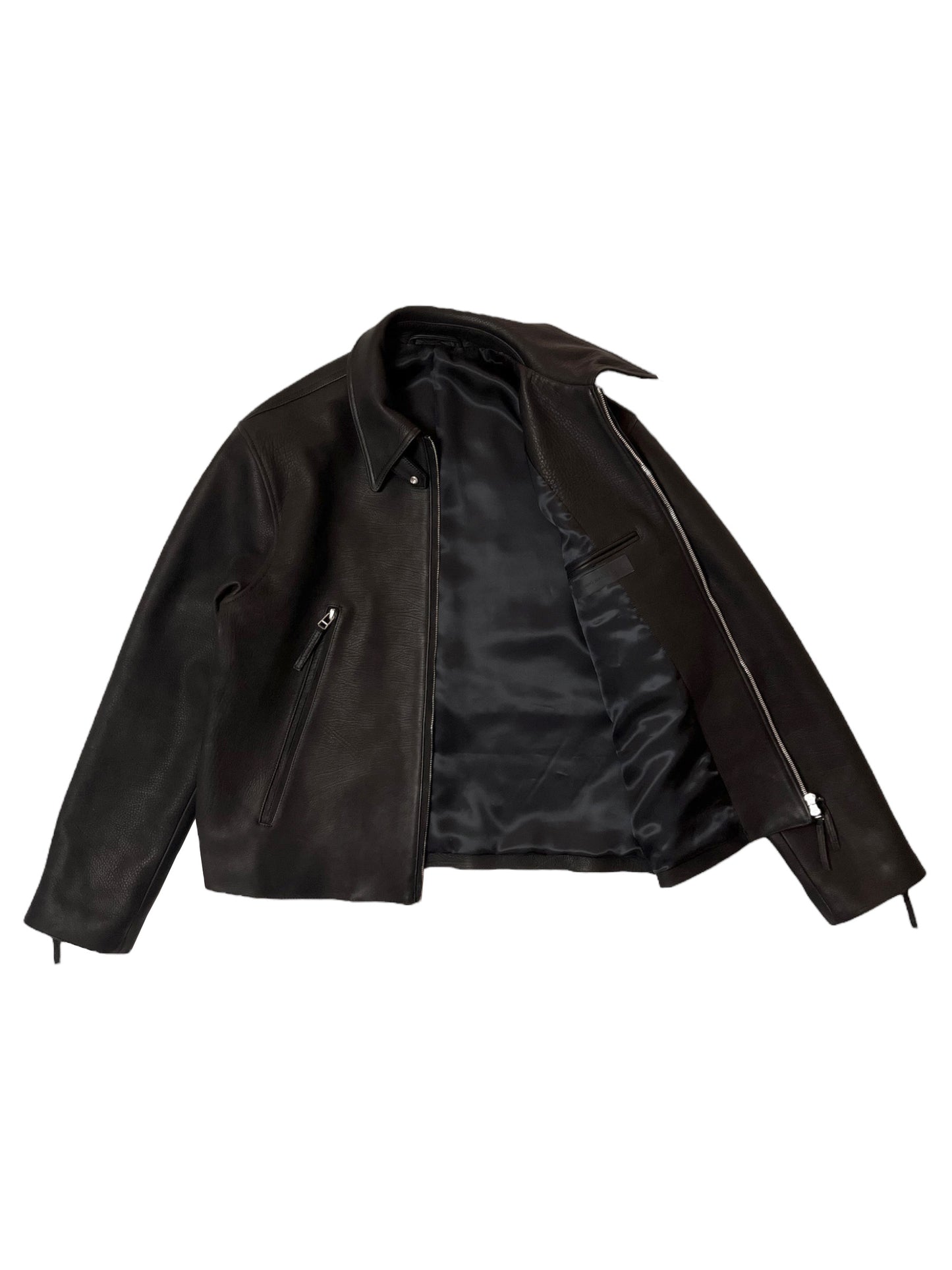 ALDO / GRAIN CALF LEATHER BLOUSON in BLACK