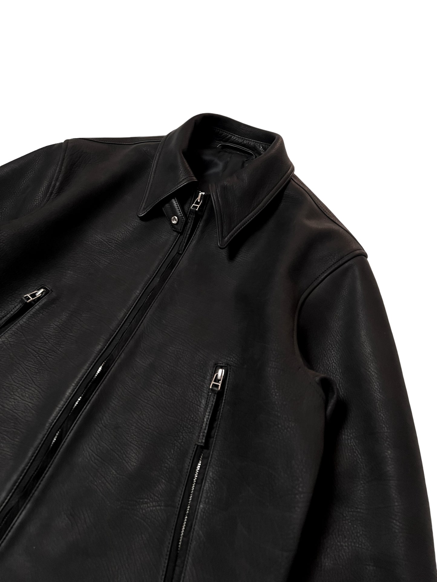 ALDO / GRAIN CALF LEATHER BLOUSON in BLACK