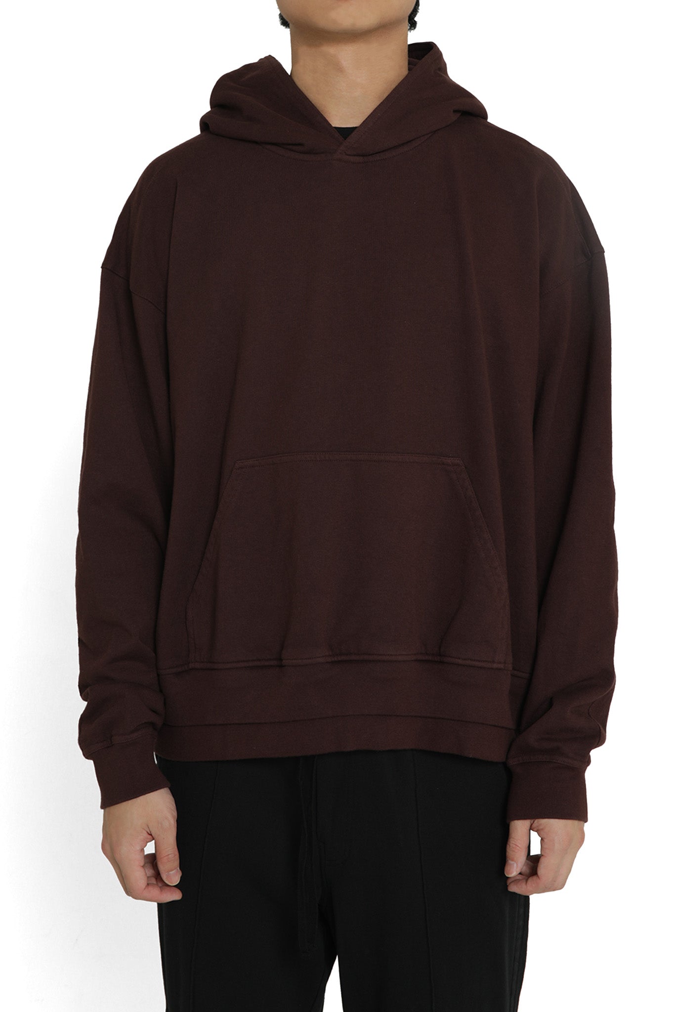 GARMENT DYED LOUNGE HOODIE in BROWN