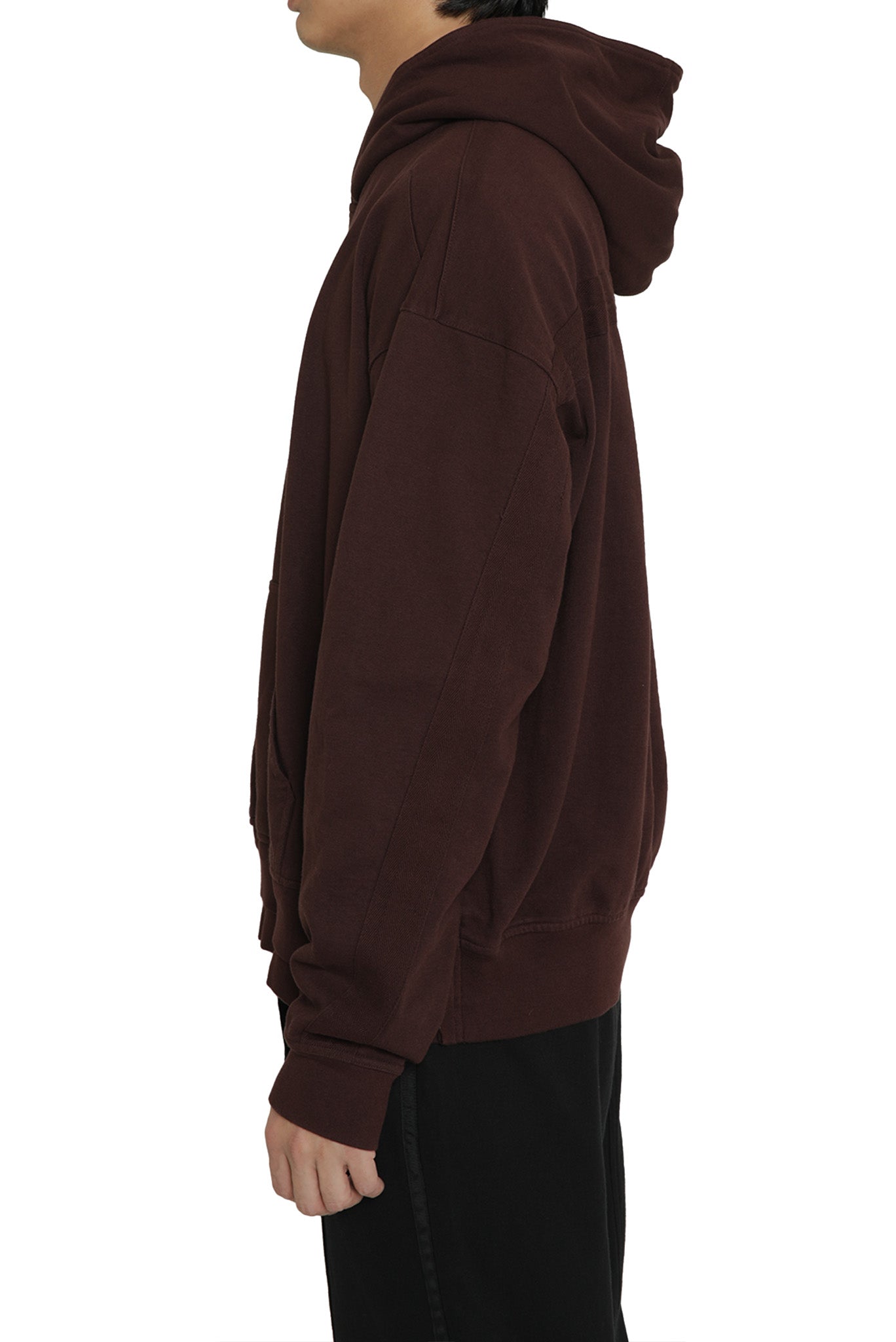 GARMENT DYED LOUNGE HOODIE in BROWN