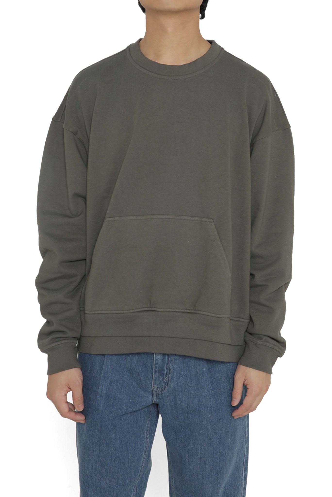 GARMENT DYED LOUNGE SWEATSHIRT in DULL GREY