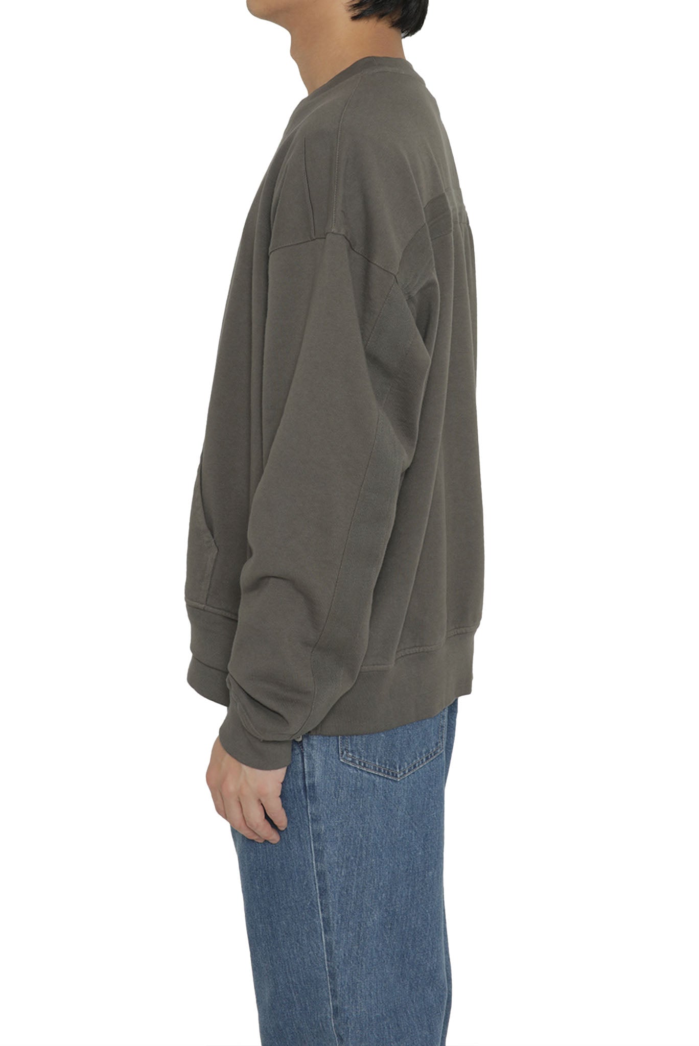 GARMENT DYED LOUNGE SWEATSHIRT in DULL GREY