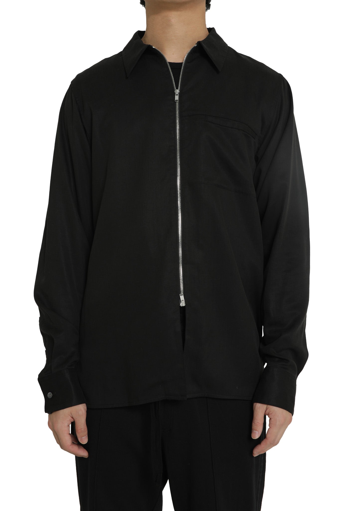 GINA / ZIPUP SHIRT in BLACK