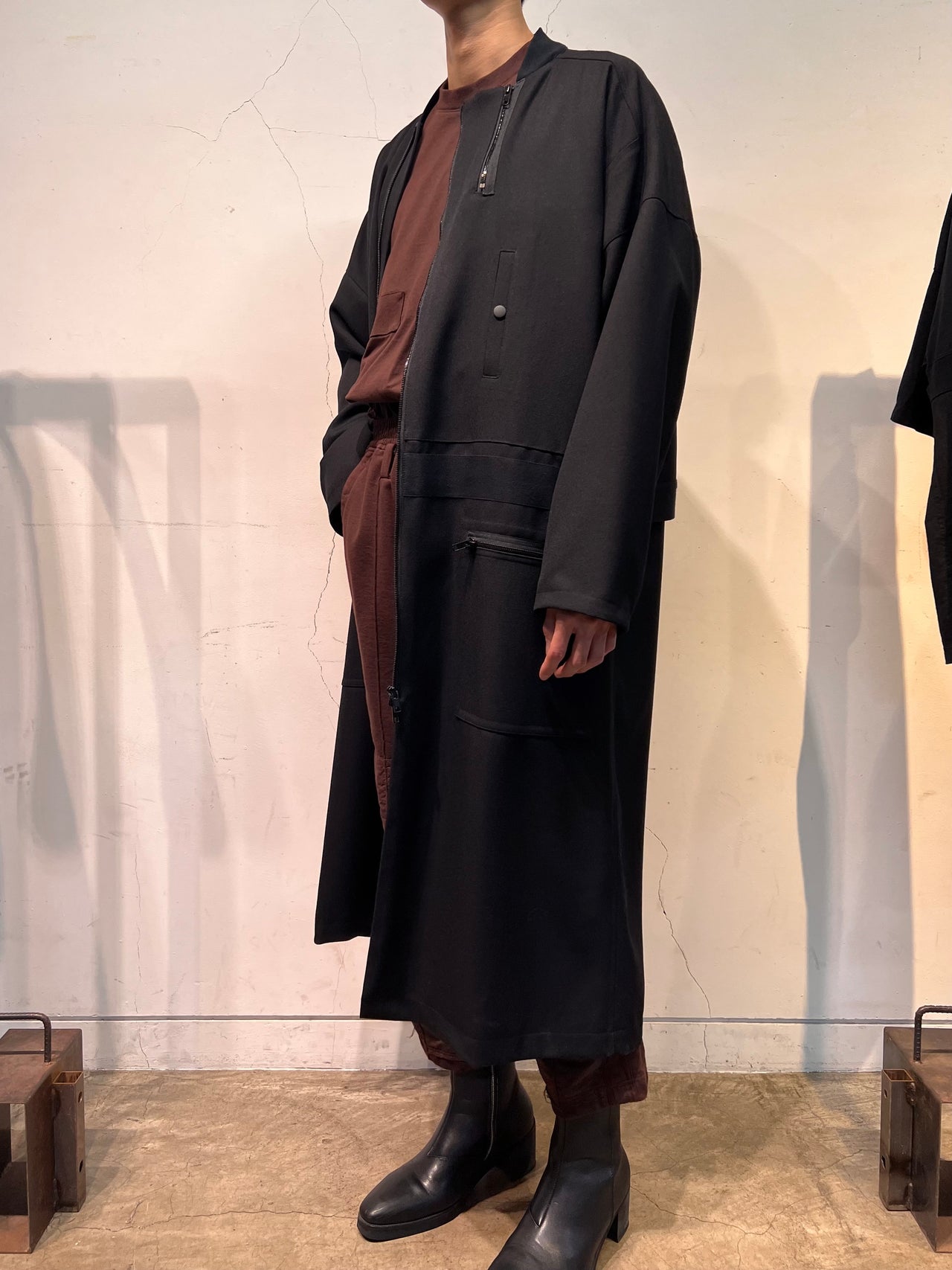 VENTO TECHNICAL WOOL PARKA in BLACK