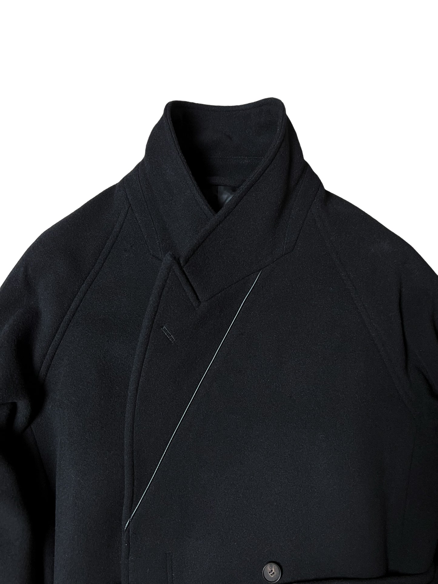 SIRIUS WOOL MELTON BLAZER COAT in BLACK